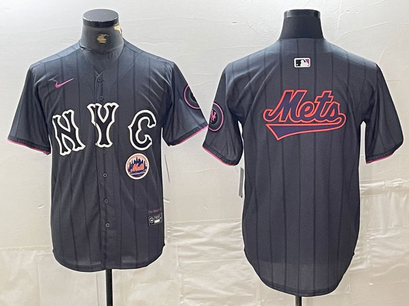 Men New York Mets Blank Black City Edition 2024 Nike MLB Jersey style 8->new york mets->MLB Jersey